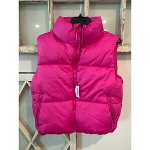 NWT Old Navy size small hot pink puffer vest